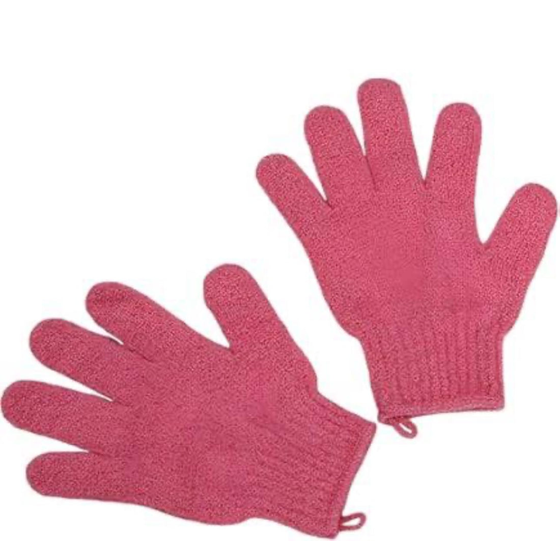 2 Pieces Exfoliating Skin Gloves Shower Gloves Remove Dead Skin in Shower and Remove Dead Skin Cells Random Color