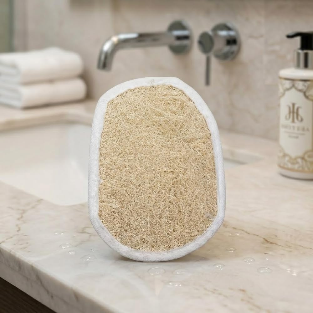 Natural Egyptian Loofah Body Scrubber (1Piece) – 100% Organic Exfoliating Sponge for Skin Cleansing, Eco-Friendly & Biodegradable Shower Loofah with Hand Strap (1, SINGLE)