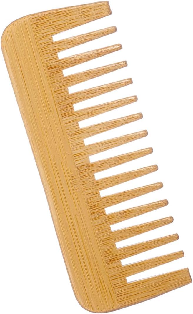Bamboo Wide-Tooth Comb, Large Hair Detangling Comb, Wooden Curls Comb, Anti Static for Long Hair, Natural Material, Well Made, For All Hair Types, No Handle Design, Styling Tools