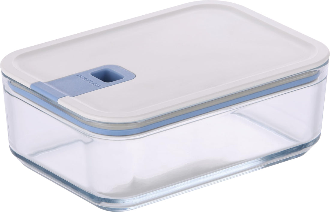 Neoflam Perfect Seal Glass Food Storage Containers – Airtight, Easy to Open, Durable Heat-Resistant Glass, 1100 ml Rectangle