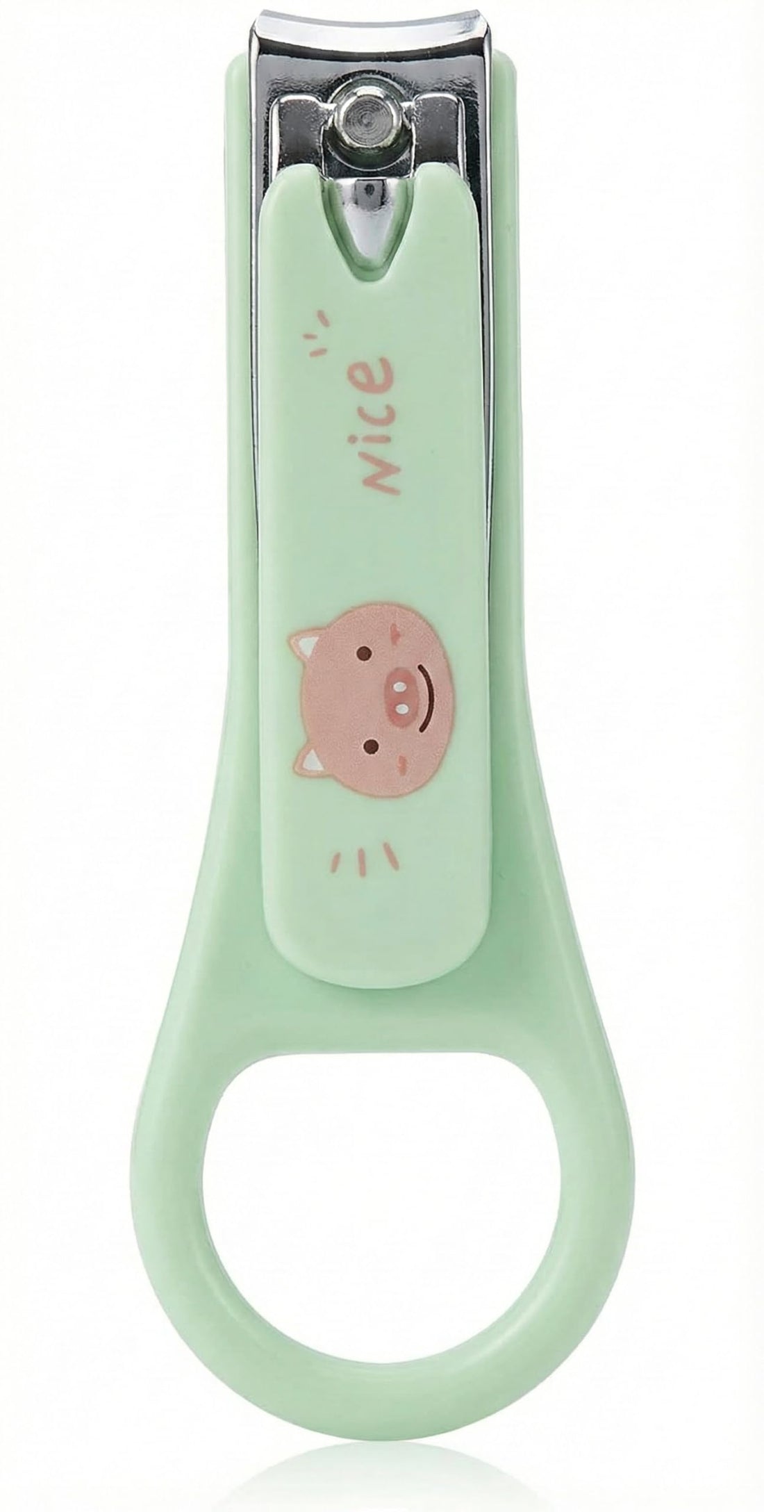 Nopatia Cute Cartoon Baby Nail Clipper - Safe and Comfortable Care Tool - Easy Control Geometric Handle for Precision Trimming Newborn and Infant Nails (Light Green)