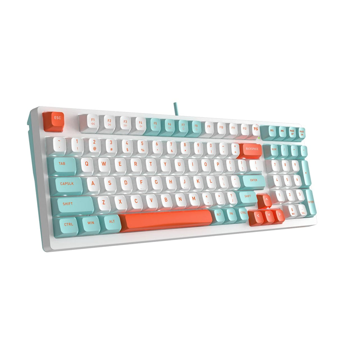 For A4Tech FS300 Mechanical Keyboard – Hot Swappable FS Switch (3Pin /5Pin) – Gasket Building – White Backlit – (AR/EN) 98 Keys – Win/Mac Swap – 4M /1ms (Software) (Panda Snorkeling)