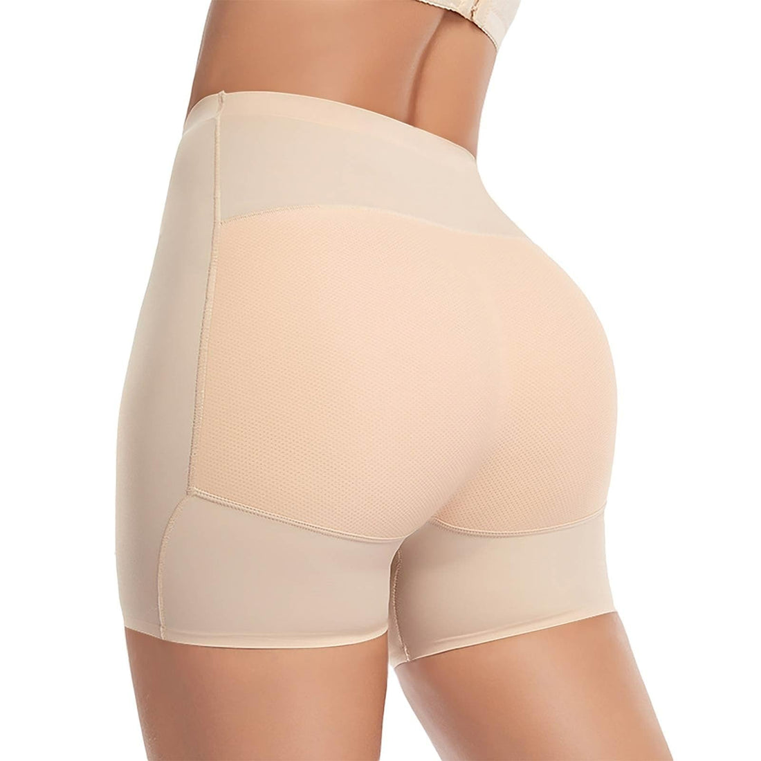 Women High Waist Padded Butt Lifter Panties Seamless Body Shaper Panties with Tummy Control Invisible Fixed Butt Inserts Under Clothes for Daily Comfort and Natural Curved Look