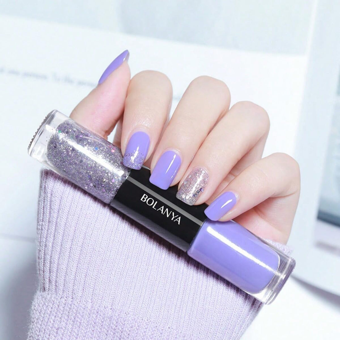 THE PACK Gel Nail Polish Set, |amazingEGP|No Paste Needed, Shiny Manicure, Beautiful Nail Art Gift for Women and Girls, Long Lasting (Lavender Blue - C117, 12ml)