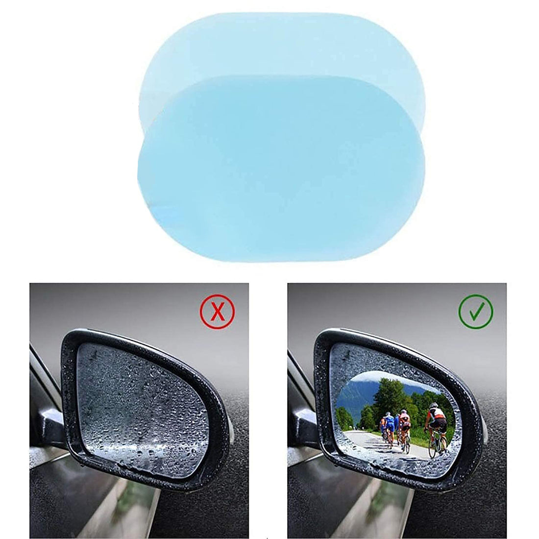 SOLDOUT™ 2 PCS Car Mirror Window Clear Film Anti Fog Car Rearview Mirror Protective Film Waterproof Car Sticker Styling Auto Accessories (95mmX135mm, Clear, Pack of 2)