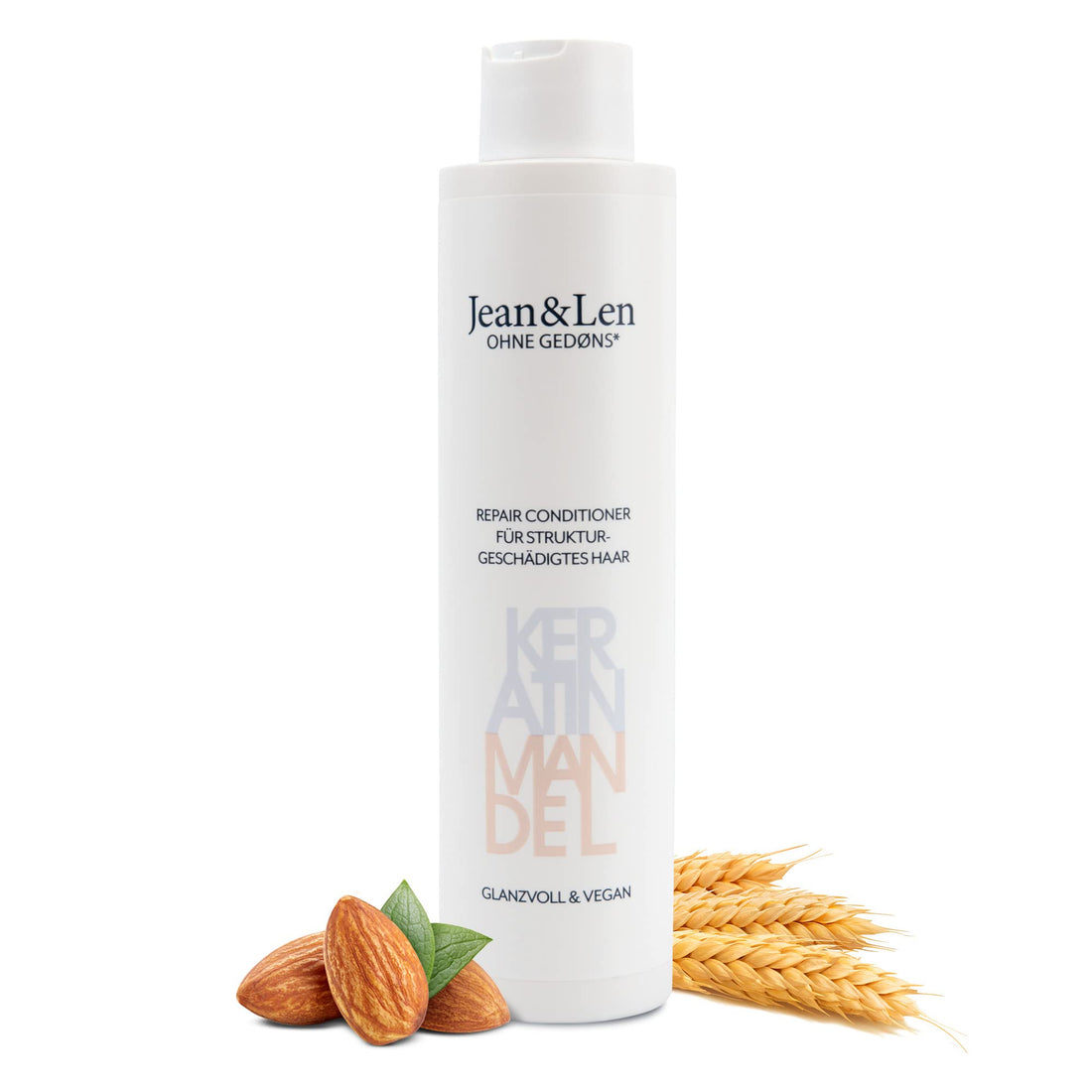 Jean&Len Conditioner Keratin Almond, 300 ml, Makes structurally damaged, unruly hair look healthier and shinier again.