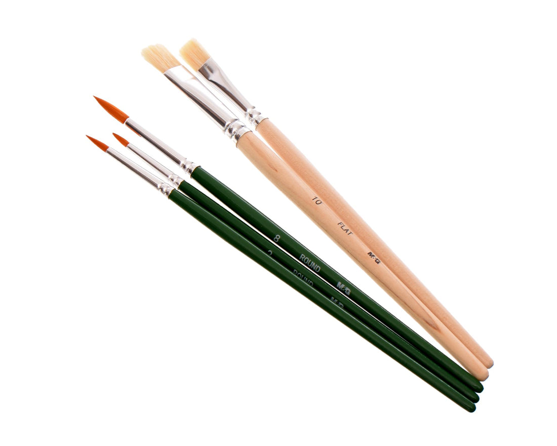 M&G Abh 978B8 Set Of 5 Pieces Of Paint Brush, Crafted From High-Quality Materials To Ensure Durability And Longevity - Multi Colour