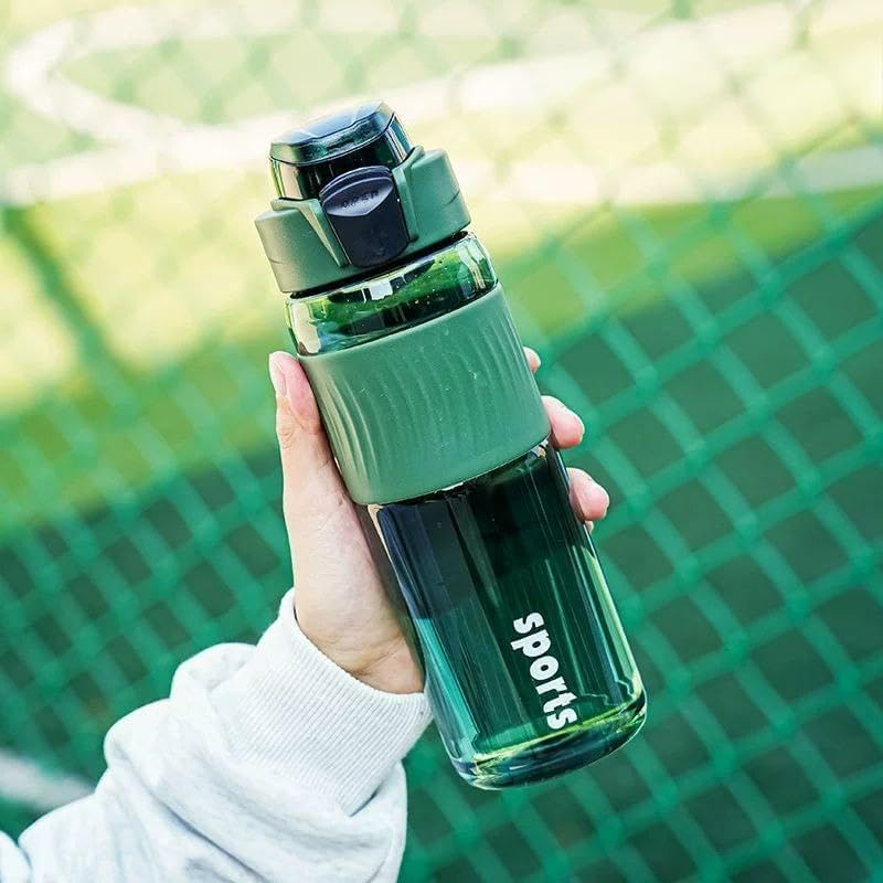 Sport Water Bottle - BPA-Free, Leak-Proof Plastic Bottle for School, Collage, Gym, Yoga, Cycling, and Hydration - Portable Drinking Bottle for Boys and Girls (green)