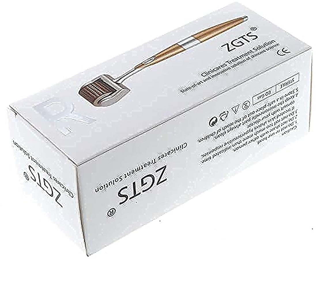 ZGTS Derma Roller Luxury Titanium Micro Needle, 0.75 ml, gold