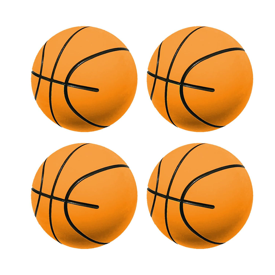 ABAJI Mini Foam Basketball 2.4 inch 4 Pack for Toddlers to Throw Squeeze Squish,Cute Small Soprts Ball Party Decoration,Boys Girls Gift or Adults Stress Relief Toy Orange