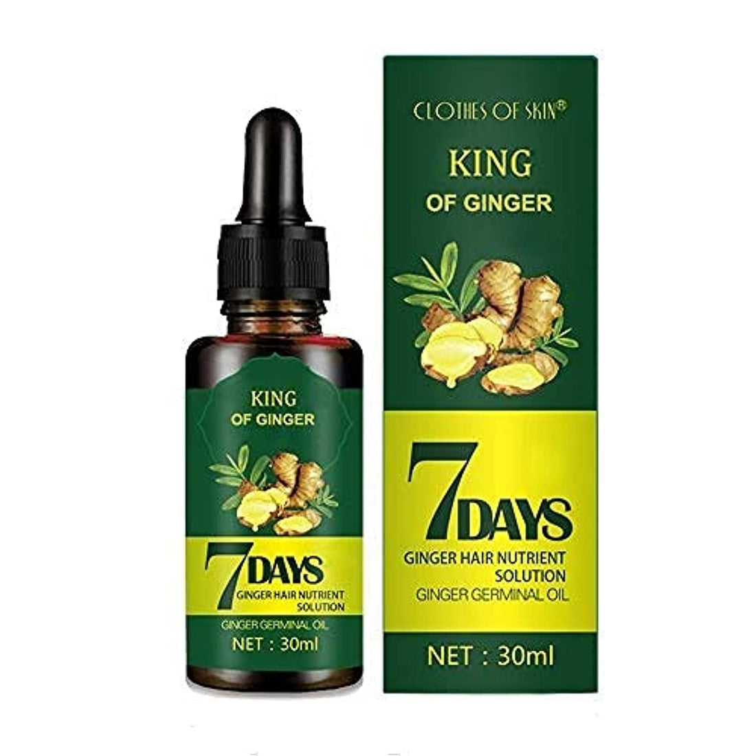 7 Day Ginger Germinal Serum Essence Oil Loss Treatment Growth Hair,Ginger Germinal Oil, Ginger Hair Growth Serum, Ginger Essential Oil (1 Pack)