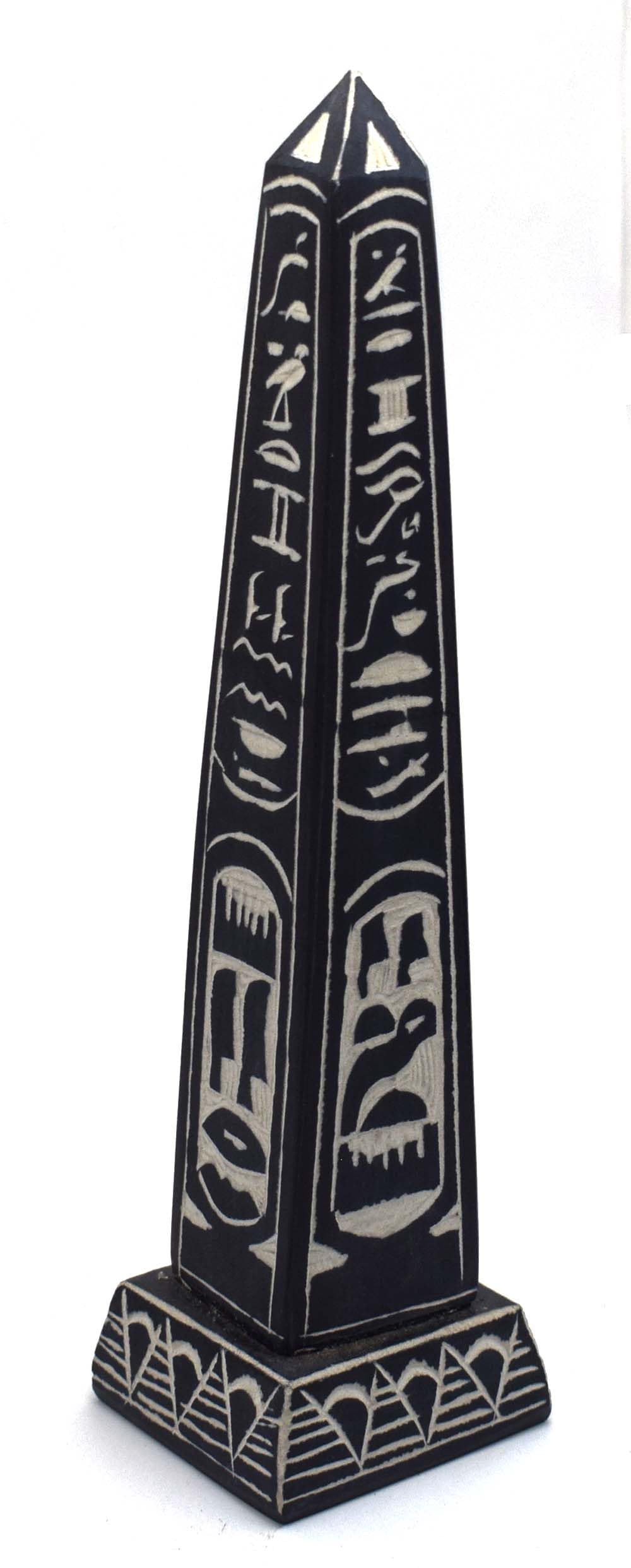 immatgar pharaonic Decorative Egyptian Obelisk ancient Egyptian souvenirs gifts Handmade Home Decor collectibles Sculptures Pharaohs (Black - 20 CM Long)