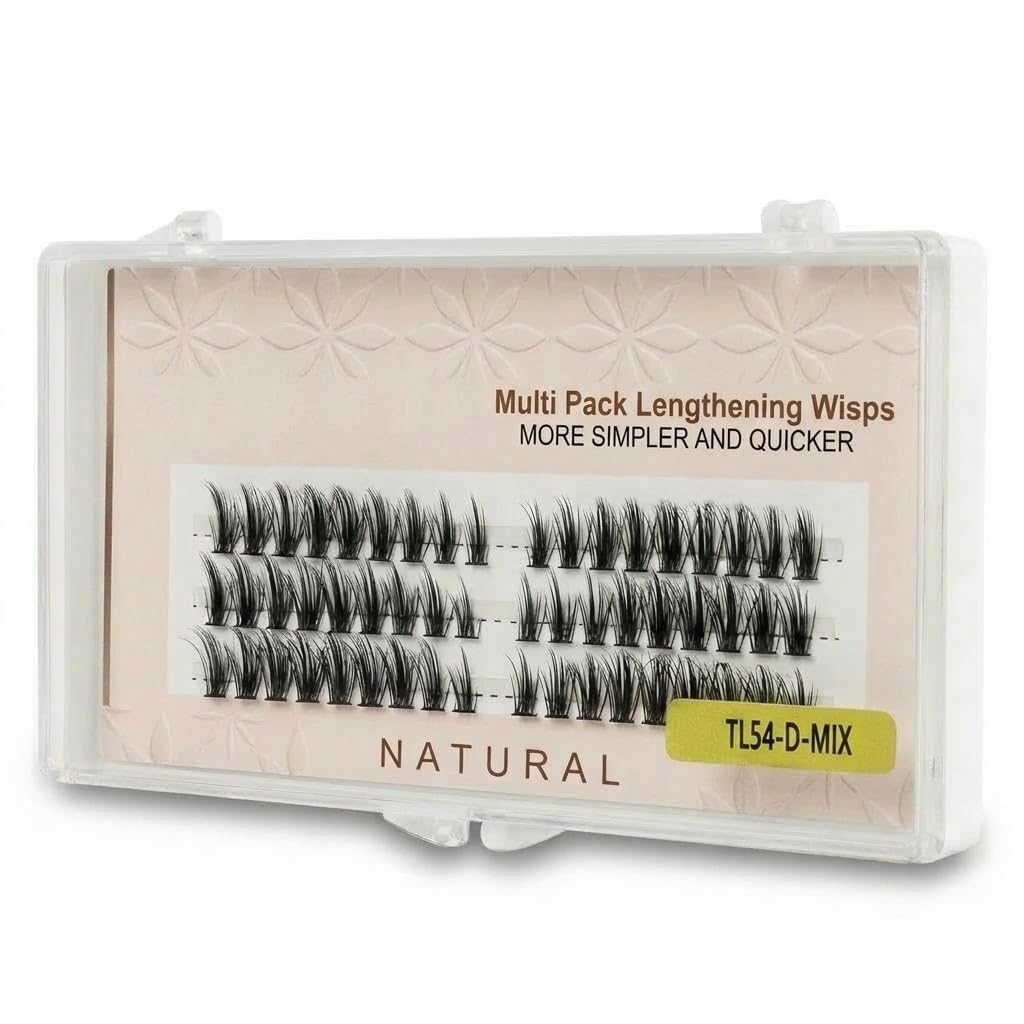 Cluster Lashes 60 Pcs Individual Lashes 60D D Curl False mix Eyelashes Extension Reusable Soft Lashes Extension Diy at Home-TL54-DMIX