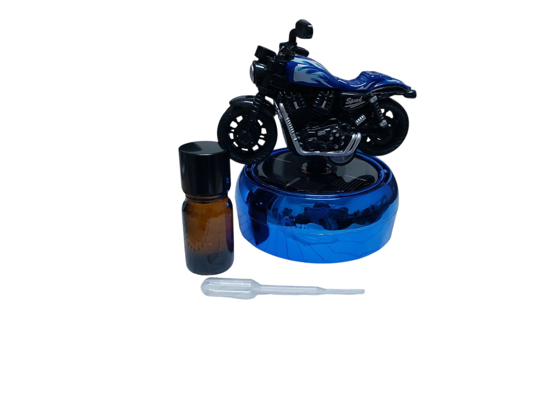 Solar Powered Motorcycle Air Freshener Diffuser, Automatic Rotating Fragrance for Bike Handlebar, Car Vent Perfume Diffuser, Aromatherapy Odor Eliminator