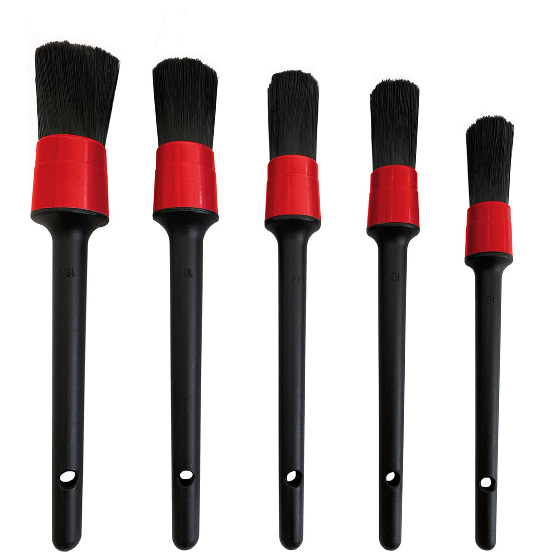 5 Pieces Car Detailing Brush Kit for Cleaning Car Interior Exterior, Vehicles Wheels Leather Engine Dashboard Engine, Interior, Emblems, Air Vents, Car, Motorcy (Red)