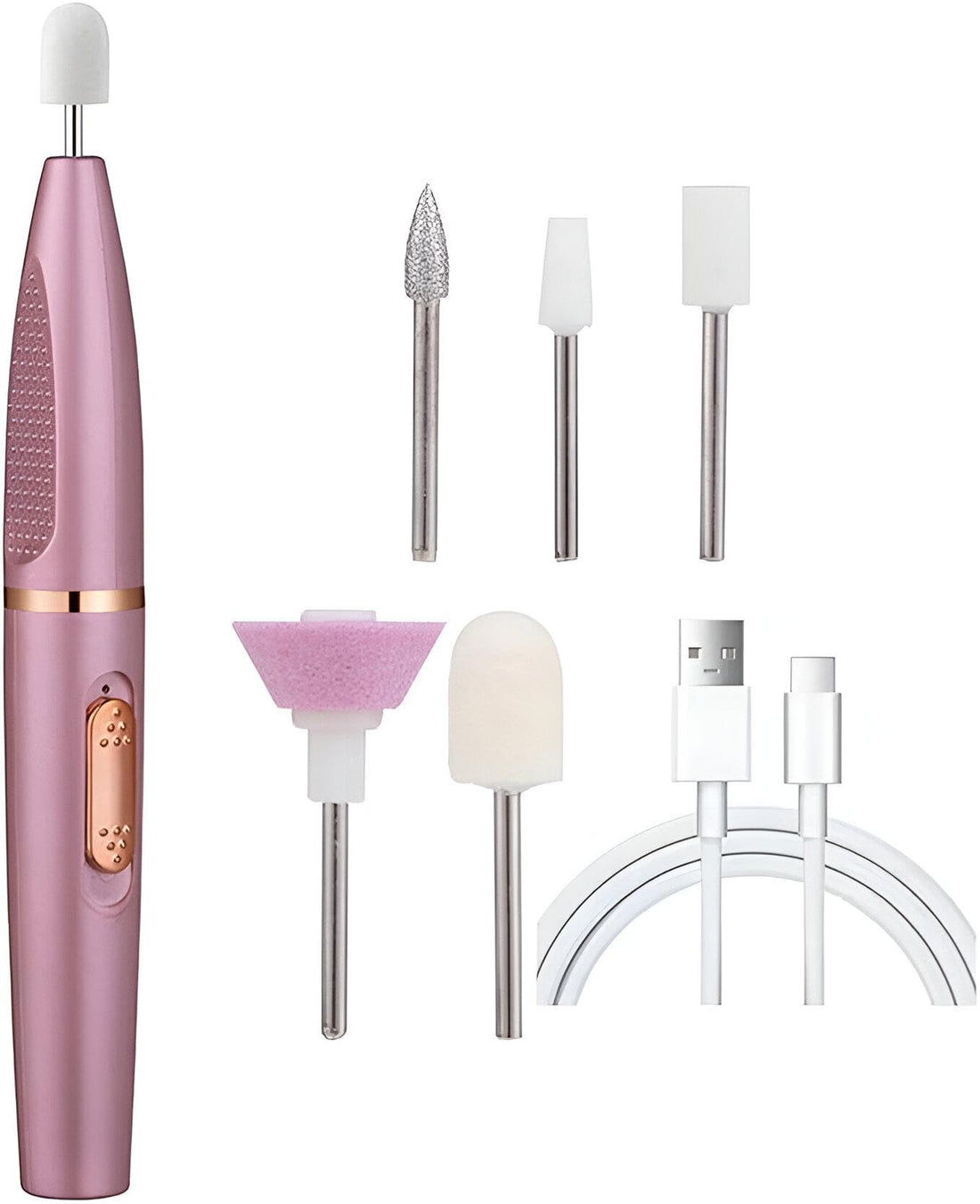 Electric Nail File 5 in 1 Rechargeable Electric Nail File with Adjustable Speed for Polishing Nail Care Foot Repair Professional Results at Home
