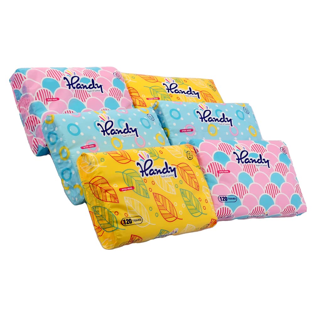 Handy Smart Pack 120 Tissues 3 Ply (Pack of 6)