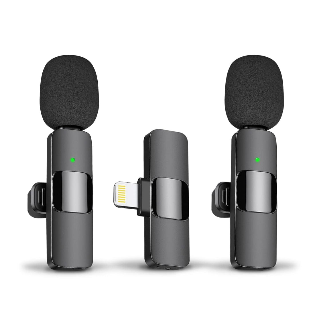 Beauty beast Professional Wireless Lavalier Lapel Microphone for iPhone, iPad - Cordless Omnidirectional Condenser Recording Mic for Interview Video Podcast Vlog YouTube (Lightning 1 to 2)