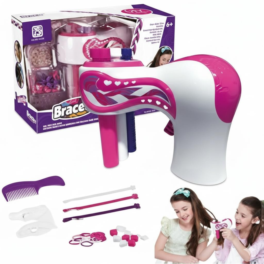 GHAZAL Electric Hair Braider Machine, Automatic Portable Hair Styling Salon Toy, Unisex, 5-14+ Years, 24.5x10.7x16.5cm, ABS