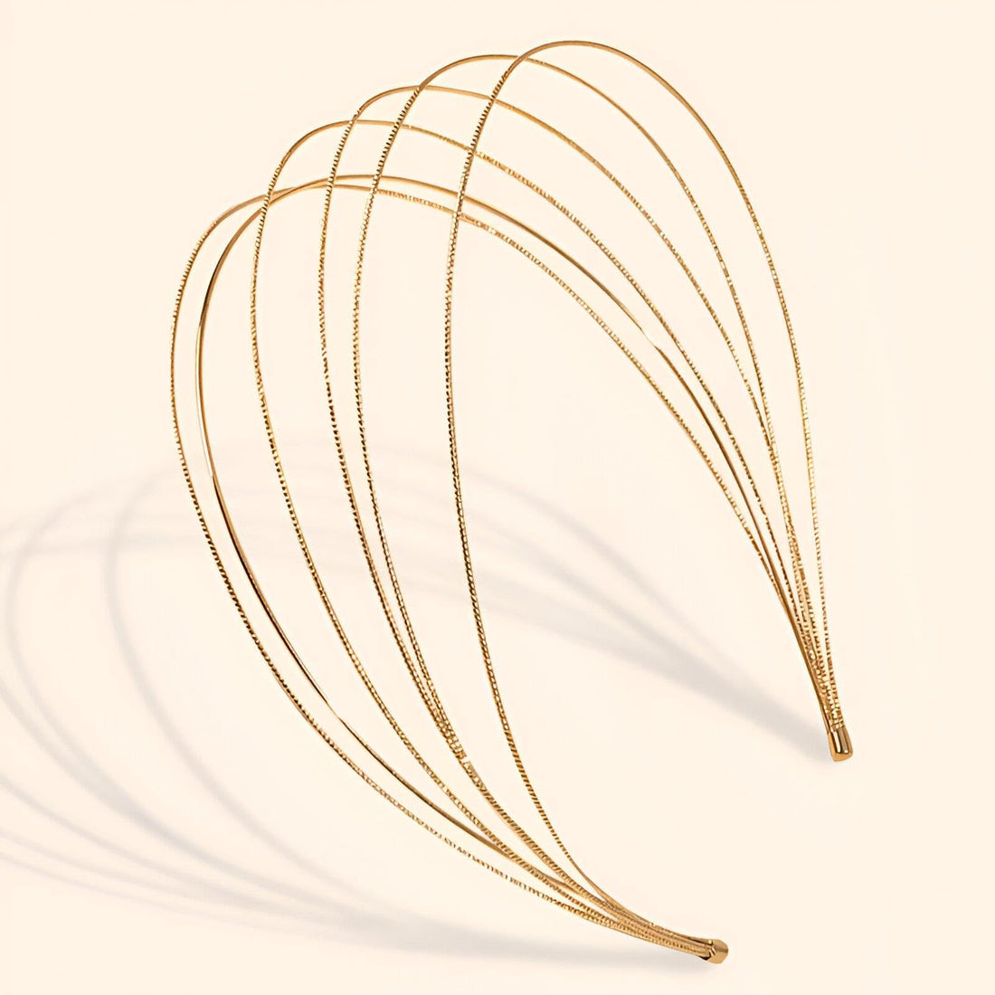 Metal Hairbands - Silver and Gold Multi-Layered Thin Headbands, Elegant and Fashionable Hair Accessories for Women and Girls, Suitable for Party, Office, or Casual Looks (Model No.1 Gold, 1PCS)