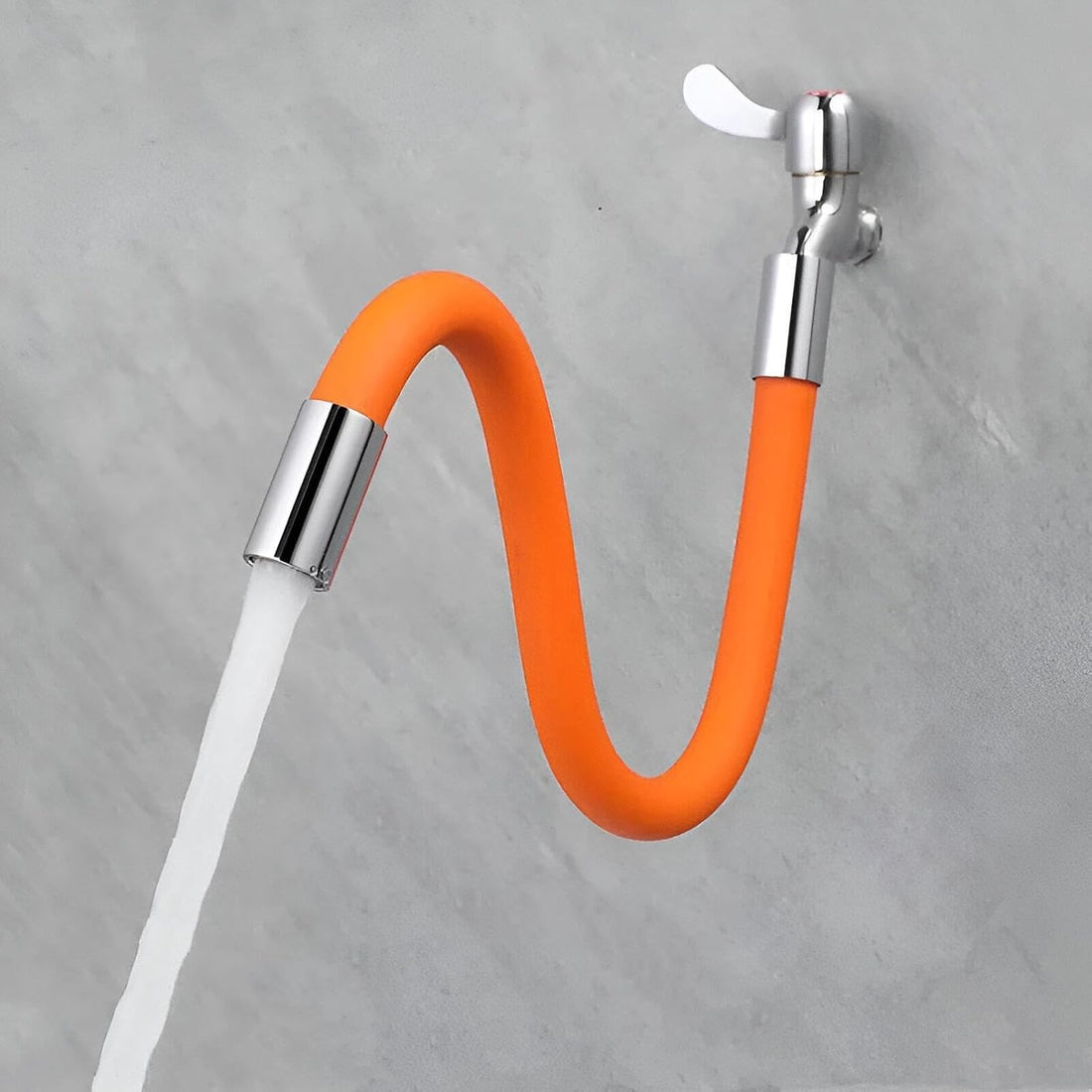 50cm Flexible Faucet Extension Hose for Kitchen and Bathroom Sinks, 360 Degree Rotating Stainless Steel and Silicone Tap Connector, Leakproof Durable Water Flow Control Tube