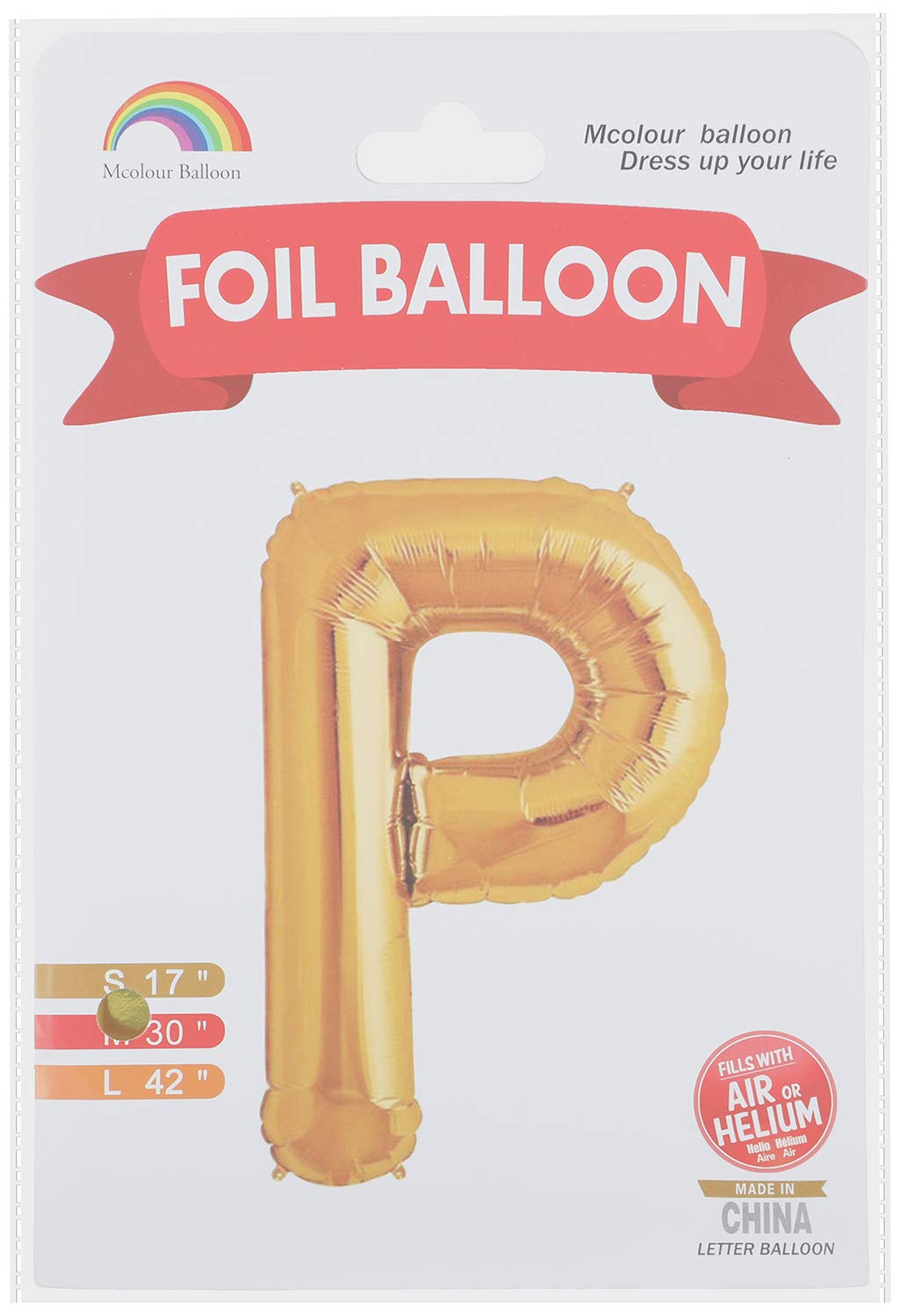 Wonka Mcolour Balloon Foil Balloon - Letter P - Meduim Size, Gold