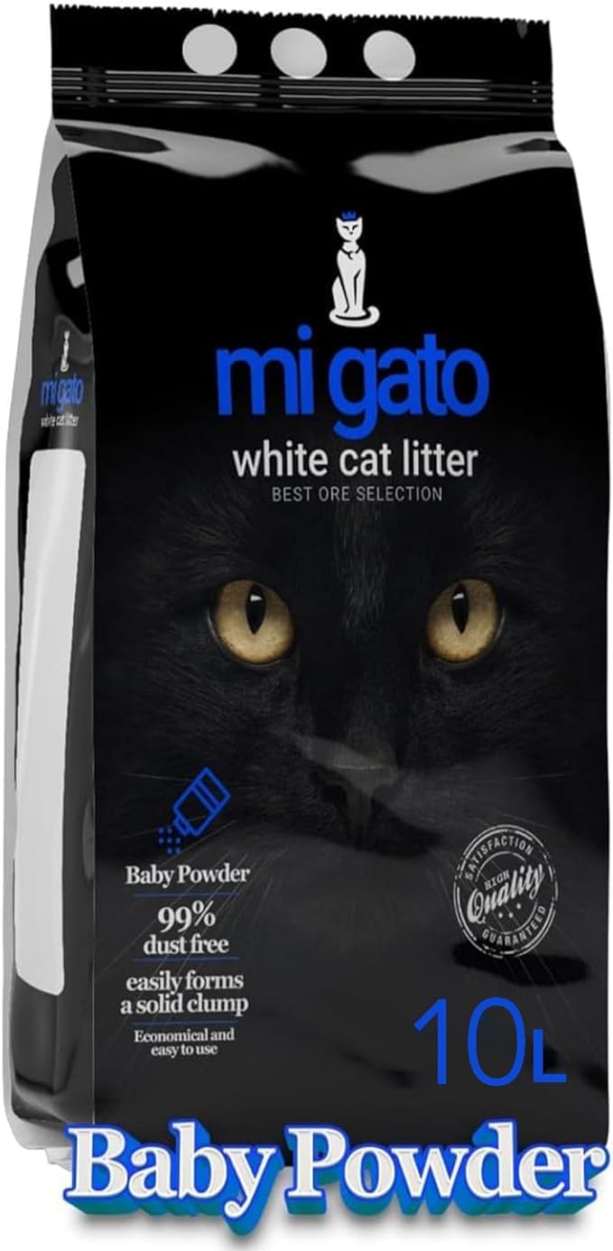Migato Cat Litter - White Cat Litter - Multiple Scents - 10 L (Baby Powder)