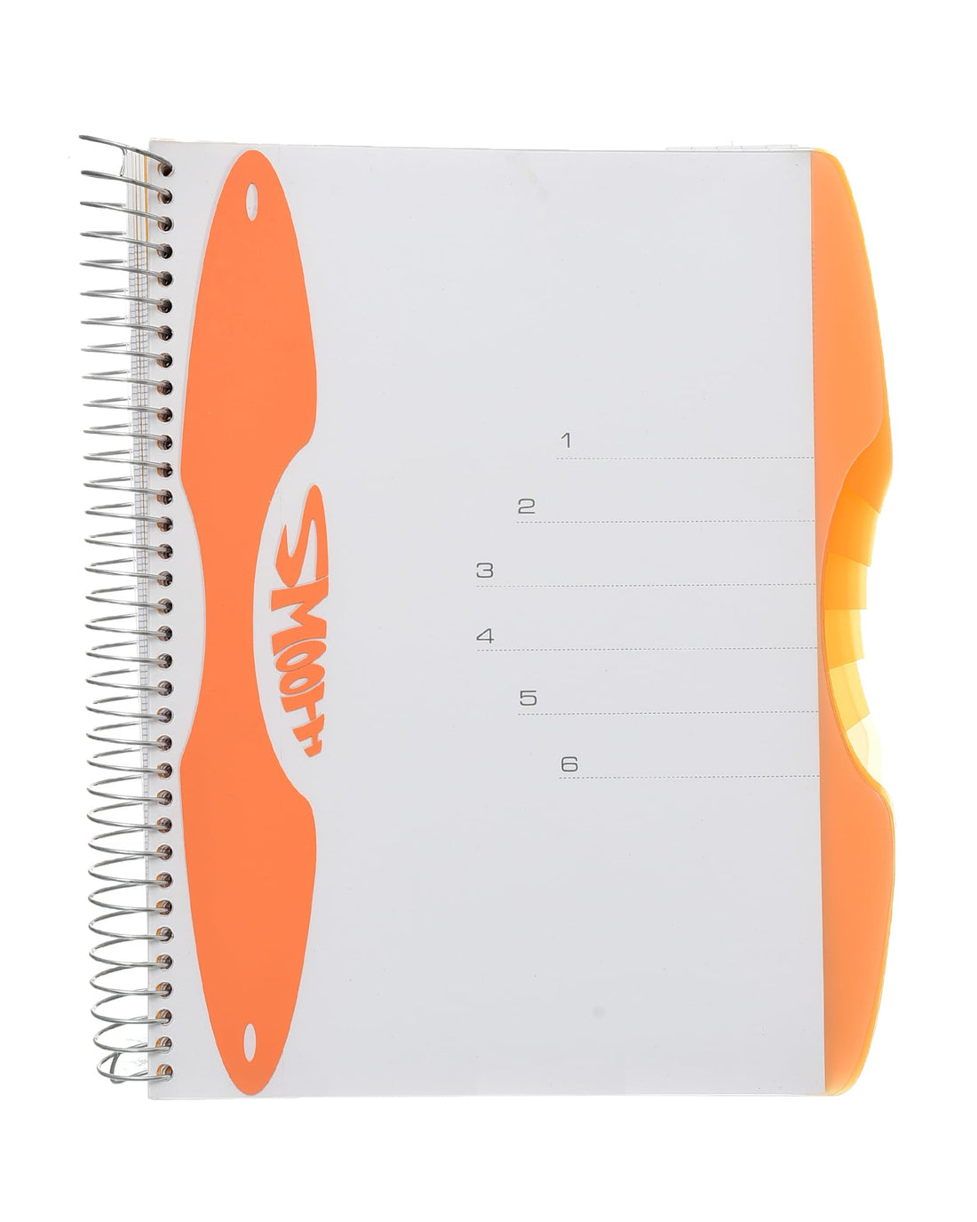 Mintra University Notebook Smooth Cias Ruled Single Spiral 192 Sheets with Six Dividers Plastic Cover A4 Size Ideal for Students and Office Use