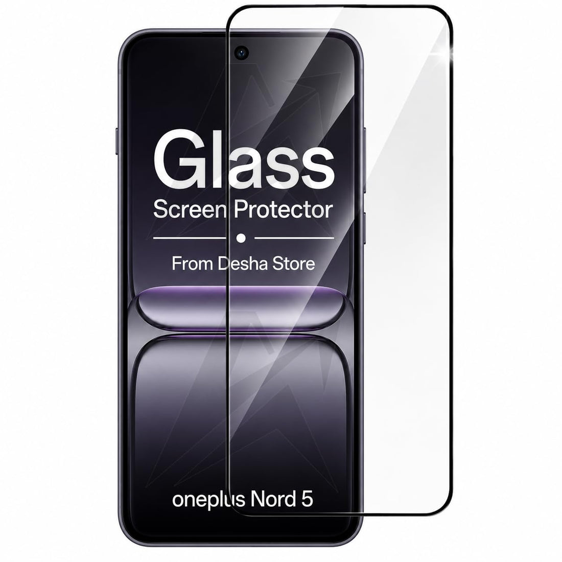 ARROWS Tempered Glass Screen Protector for OnePlus Nord 5, 9H Hardness, HD Clear, Full Coverage, Fingerprint Unlock Support, Scratch Resistant, Bubble-Free Installation