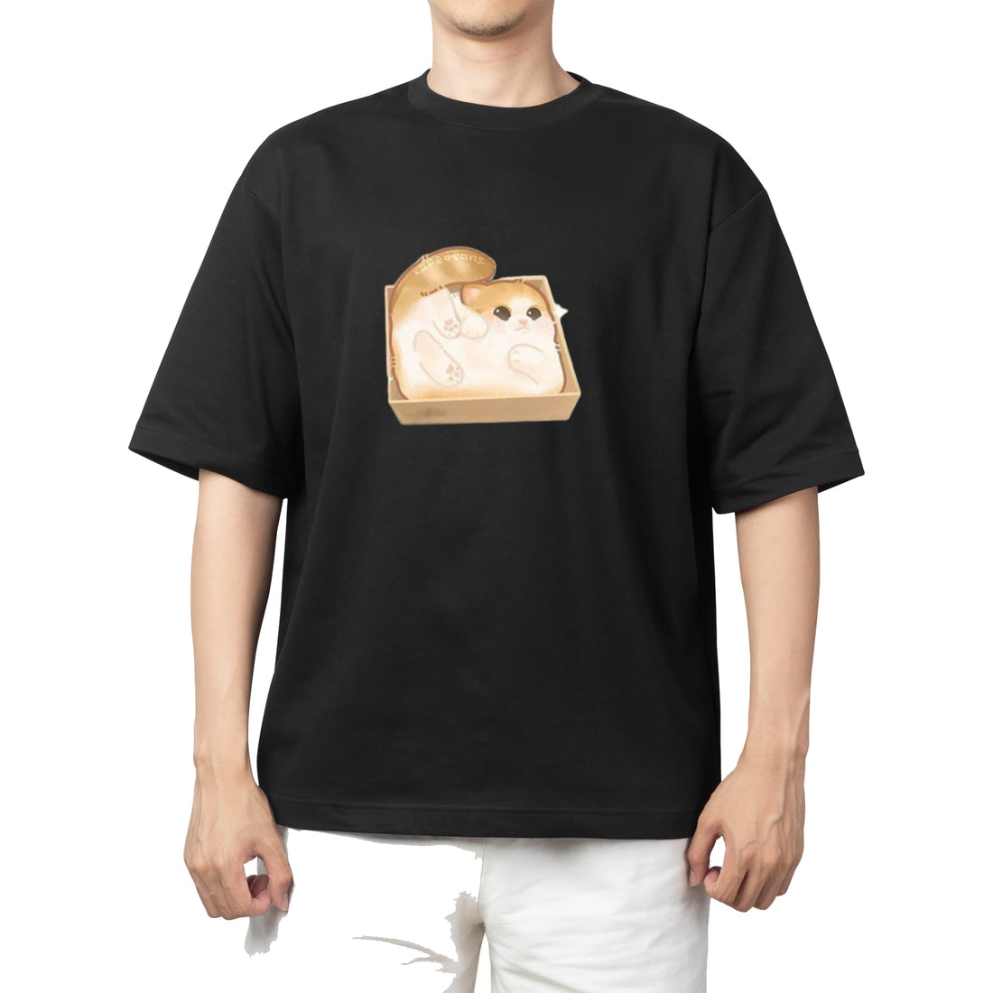 CUTE kawaii kitty cat black t-shirt oversize 26