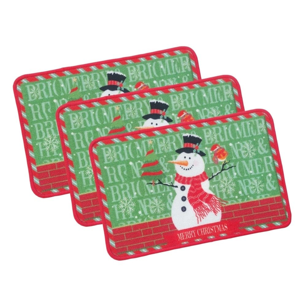 Mary Christmas Door Mat Set of 3 Pcs (Size 40cm x 60cm) snow man