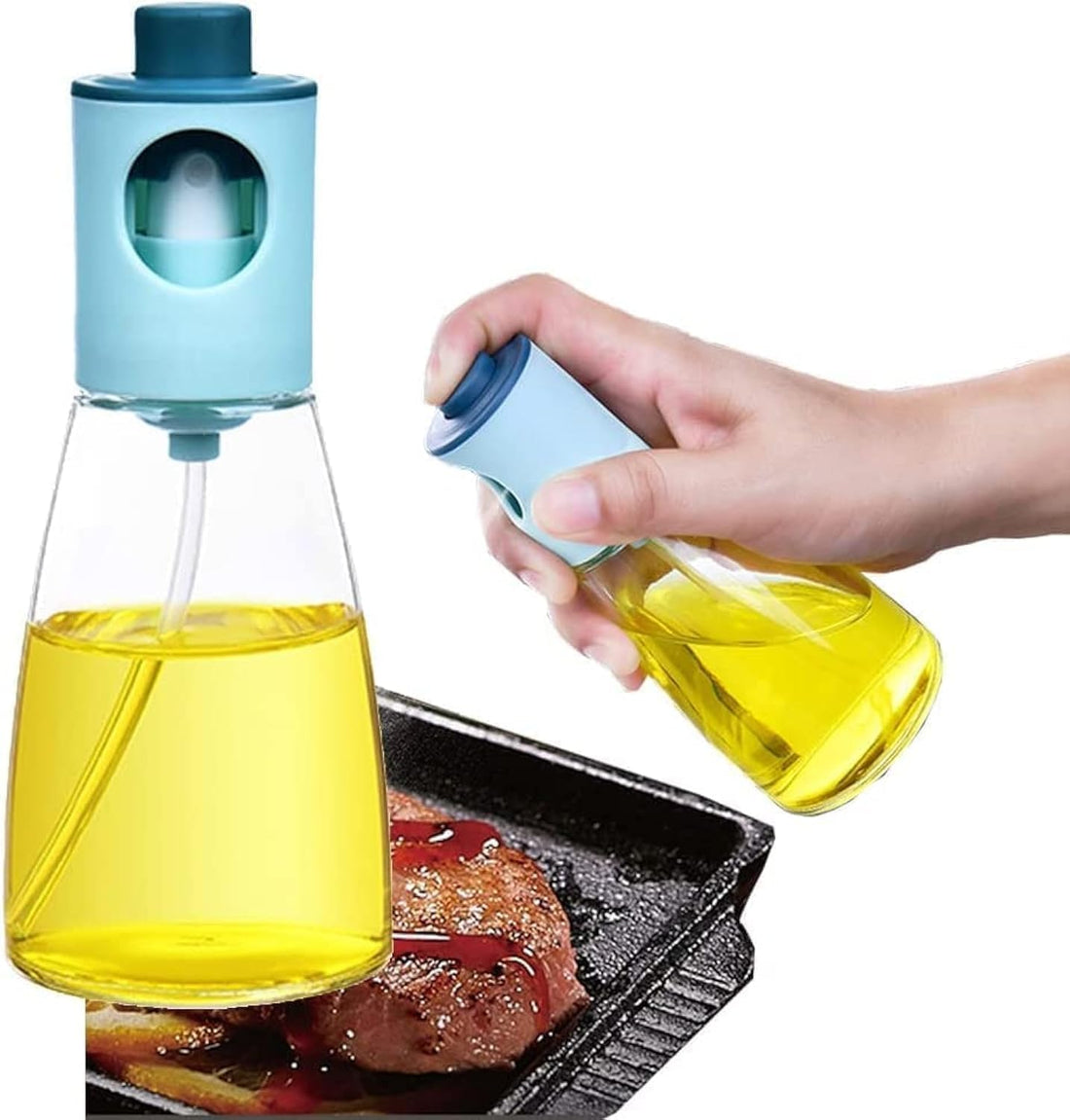 SHASHAMOT Glass Food Oil Sprayer with Lid Press Olive Vinegar Dispenser for BBQ Cooking Frying Baking Salad Kitchen Tools 180ml (3) (Smart Home)