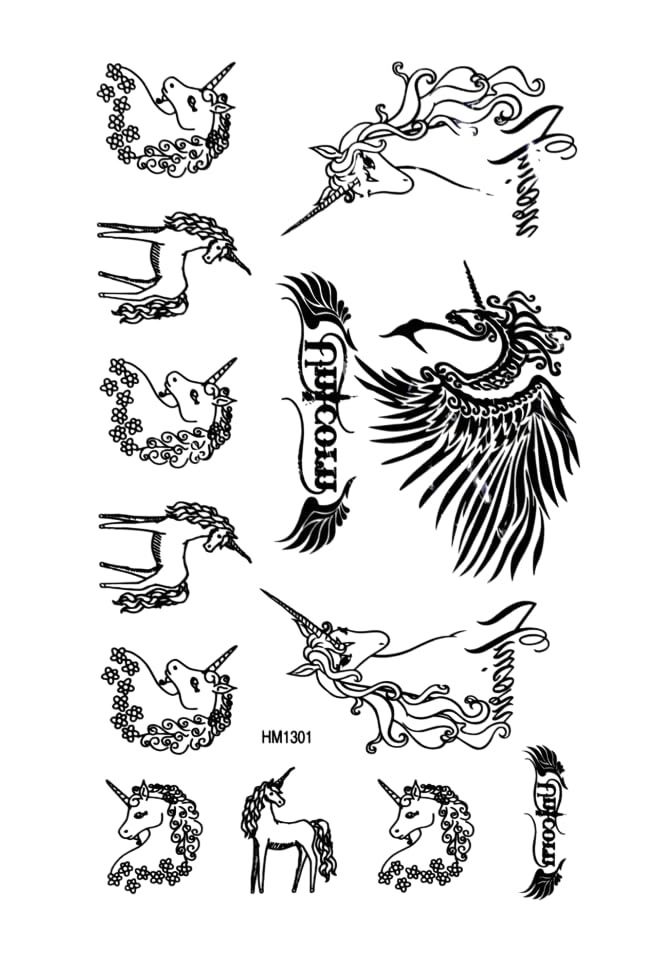 Tattoo Tech, 1 Sheet Medium Semi Permanent Tattoo21*12cm, Adult Art Design Temporary Tattoos, Lasts 1-2 Weeks, Waterproof, Realistic Look, No Adhesive, No Reflection-BLUE (HM1301)