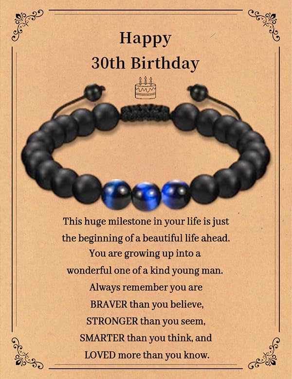 10 12 13 16 17 18 21 Year Old Boy Male Birthday Gifts for Boys Him, 30th 40th 50th Birthday Bracelet Gifts for Boys Men Son Grandson Nephew Brother Boyfriend Friend