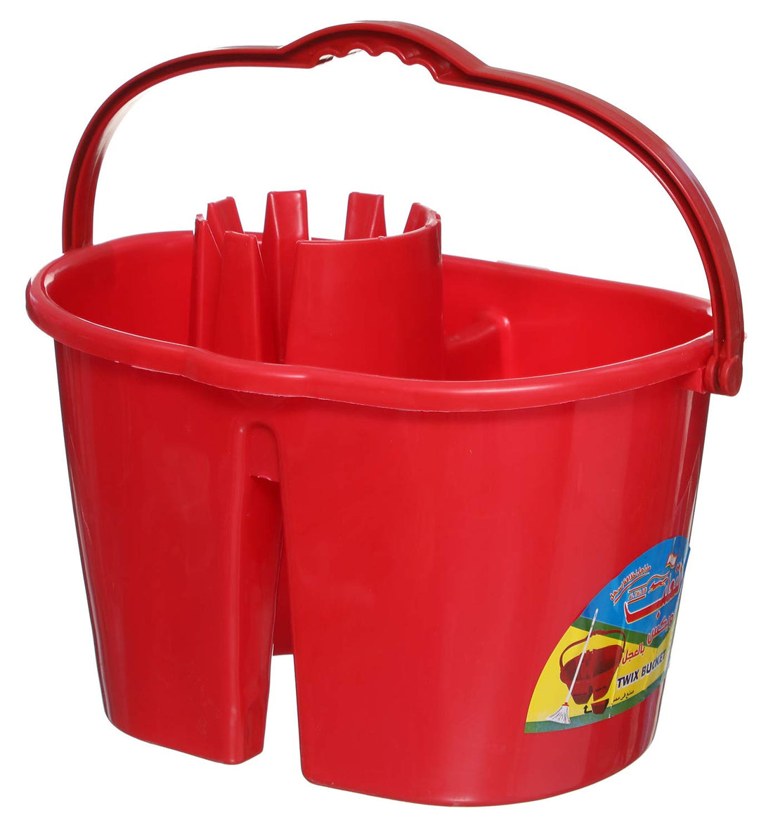 Twix Wheeled Bucket With Mop - Red