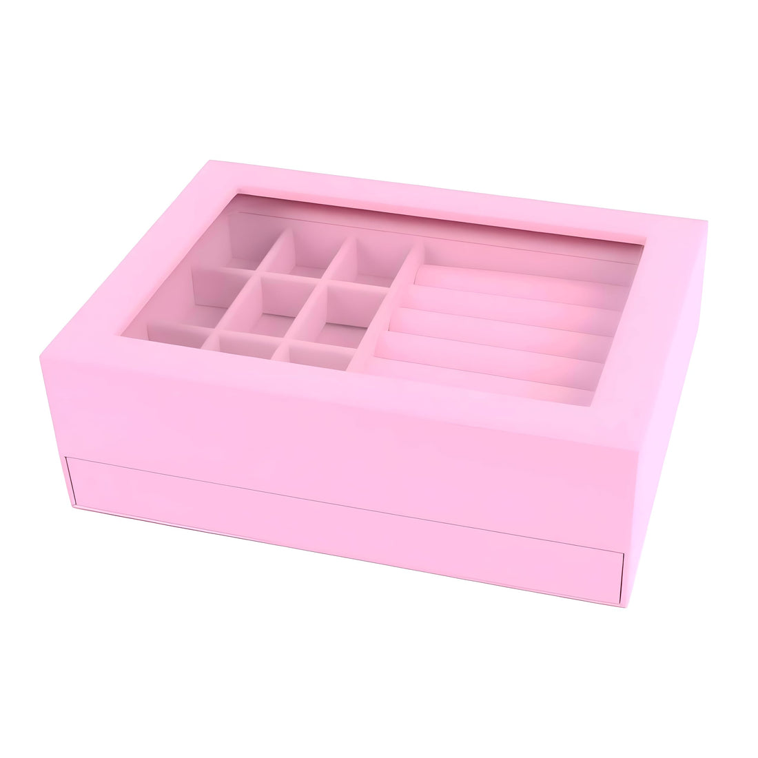 Ring Keeper - Elegant Gray Velvet Jewelry Organizer with Nine Smart Compartments for Displaying and Protecting Valuables, Stylish Light Luxury Box Adding Poise to Bedrooms and Dressing Corners