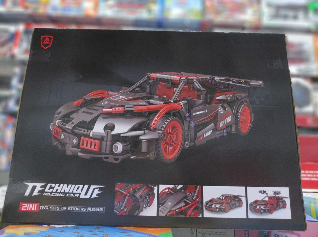 Technique Racing Car Hyper Car Building Blocks Set, 2 in 1, Red and Grey, 487 Pcs, Ages 6+