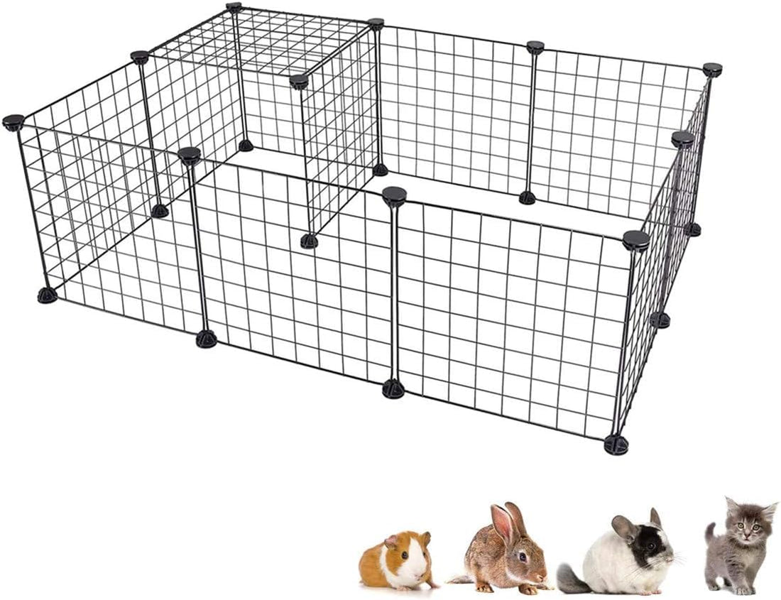 Circle M Metal Pet Playpen 12 Panels Multi-Pet Compatible DIY Assembly for Safety