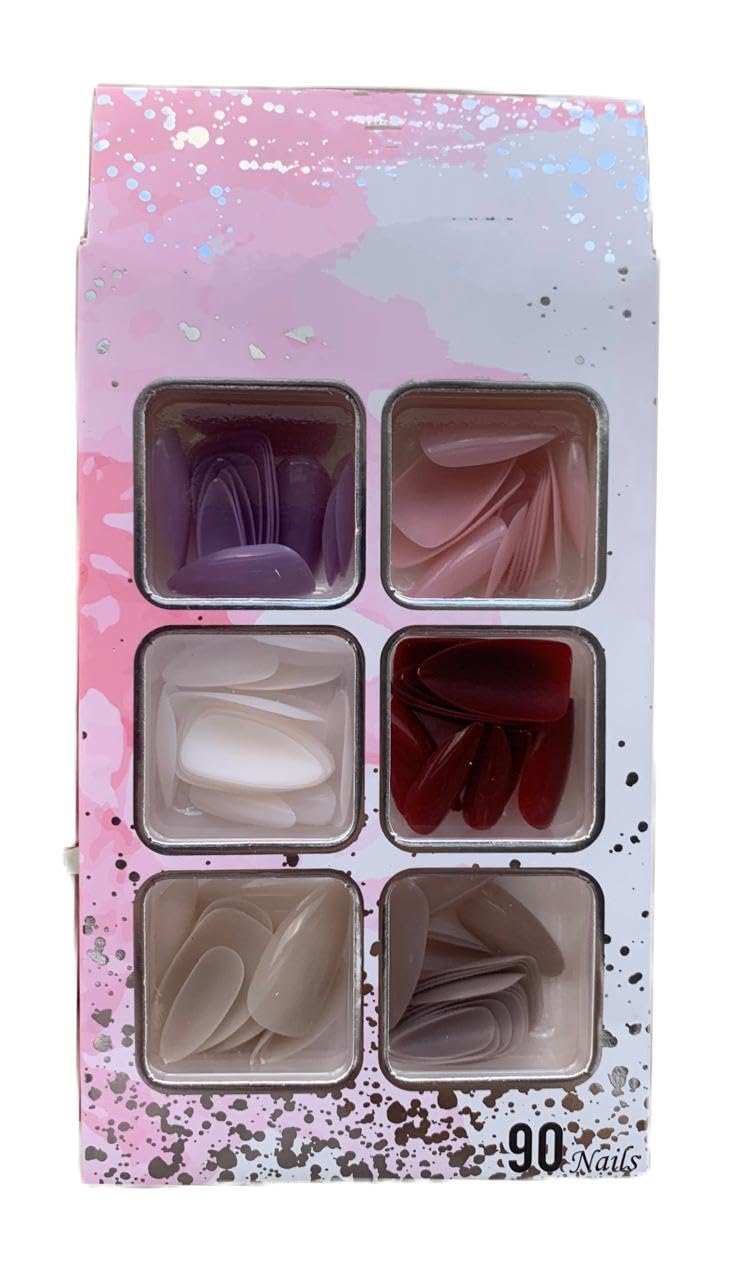 PRESS ON NAILS- 96 pcs Medium -False Nails, Perfect For Parties, Comes FACE-OVAL SHAPE 2