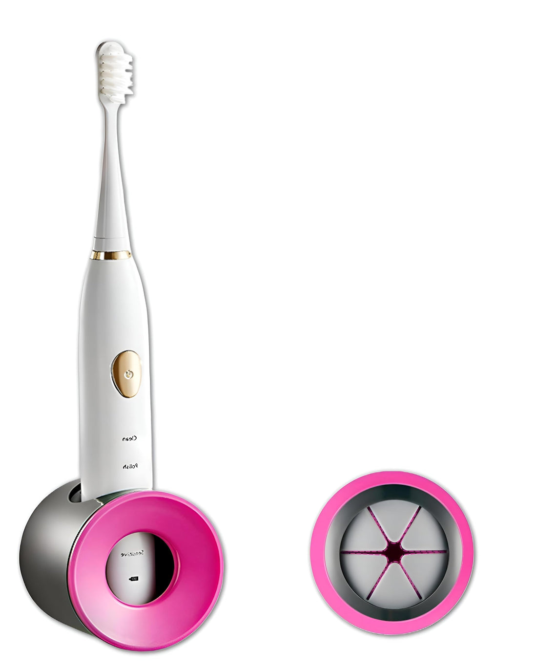 Electric Toothbrush Stand - Wall-Mounted with Drainage, No Tools Needed, 2-Piece Set in Soft Pink and Vibrant Red for Hygienic Storage