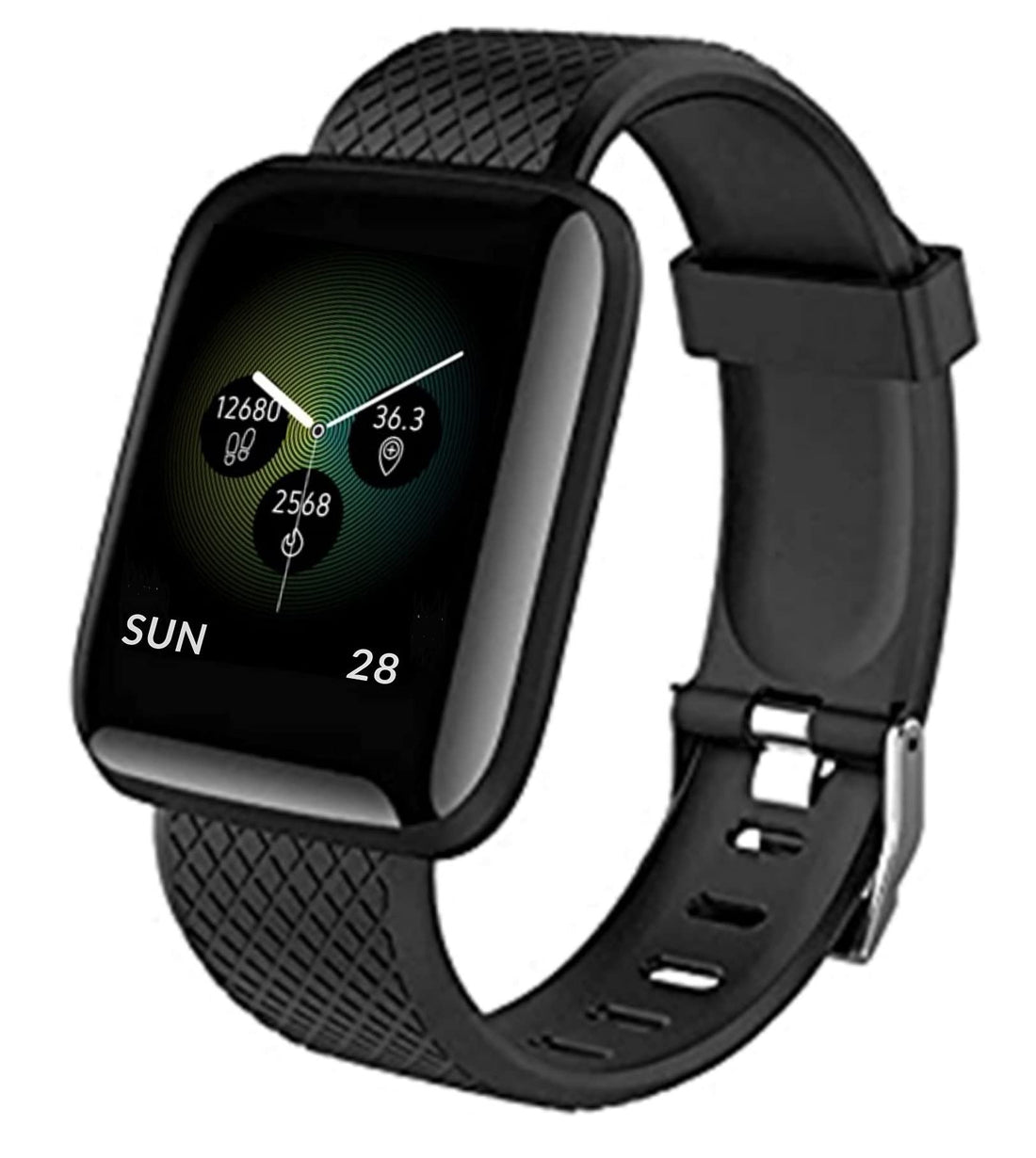 TechKing ( 10 Years Warranty 1.3" Smart Watch Men Women D-116 Plus Smart Watch Bracelets Fitness Tracker Heart Rate Step Counter Activity Monitor Band Wristband-Black