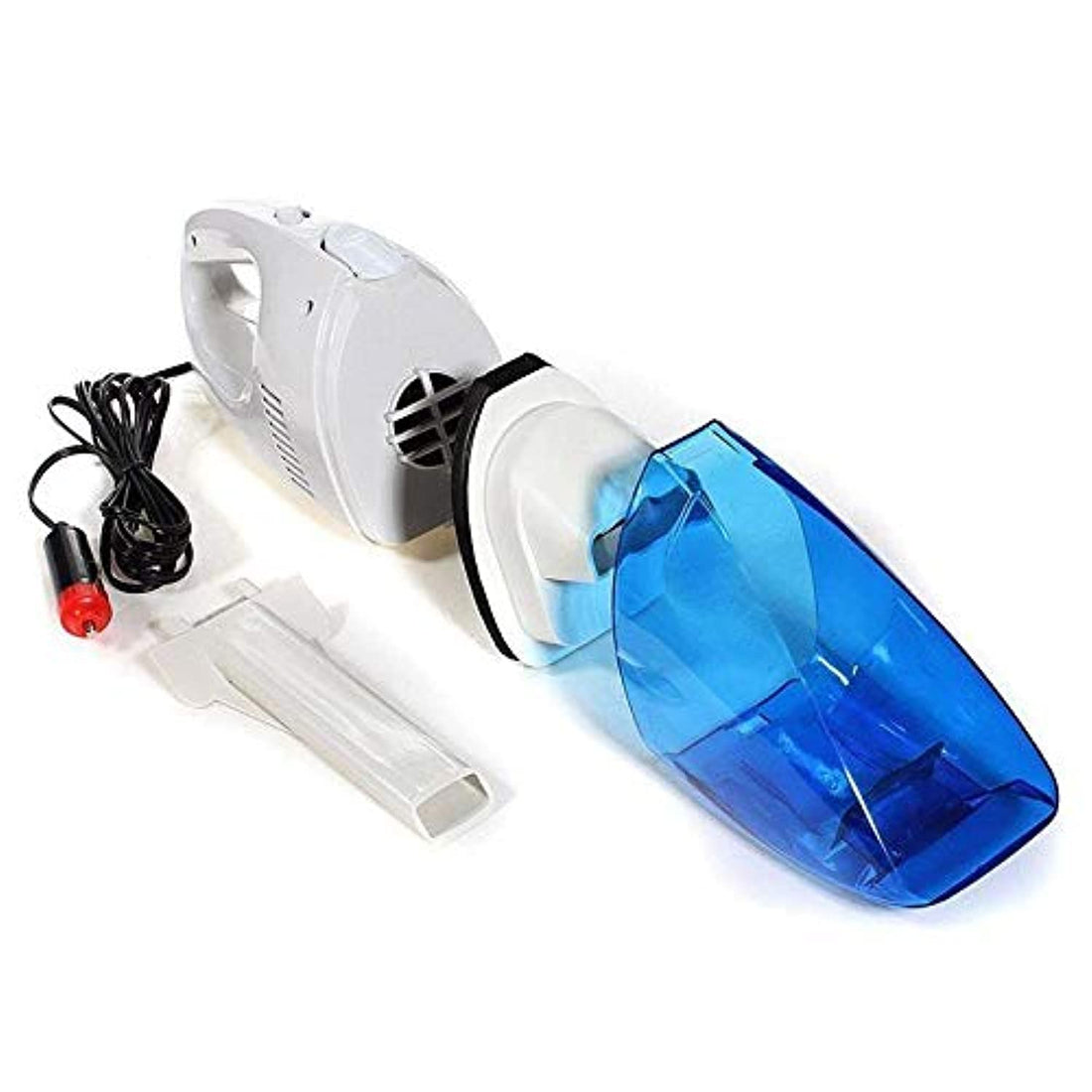 Car Vacuum Cleaner - Portable Handheld with / 16 ft Cord, & Attachments - Small Vacuum for Car, RV, Boats, Travel - White & Light Blue