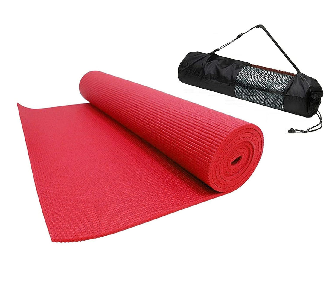 QSHOP® Ultimate Premium Yoga Mat 6mm Thick Non-Slip Yoga Mat with Carrying Bag Included Ideal for High-Intensity Interval Workouts, Pilates, Yoga and Many Other Home Workouts