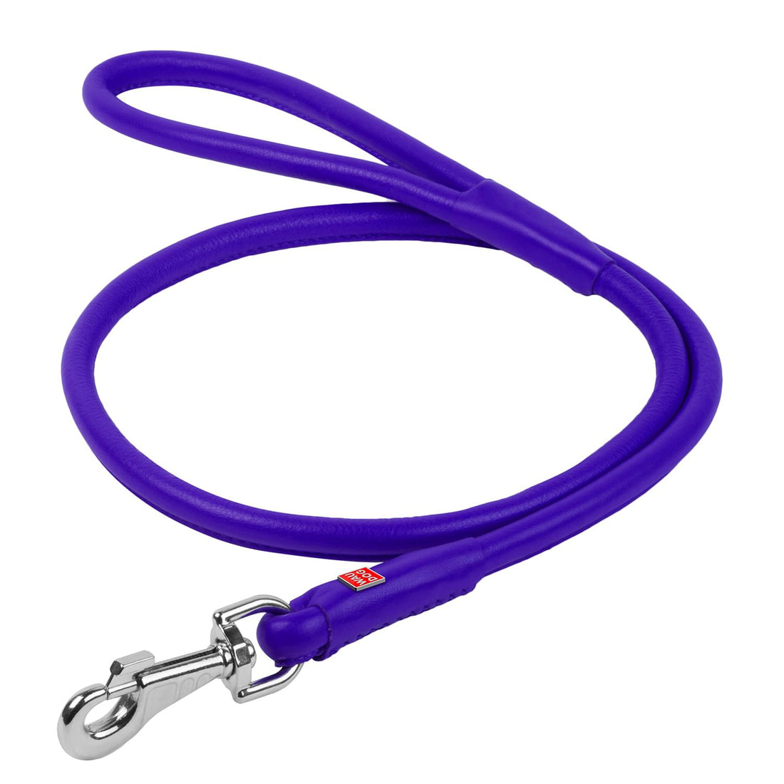 Dog Leash WAUDOG Glamour genuine leather, rolled, W 13 mm, L 122 cm, Purple