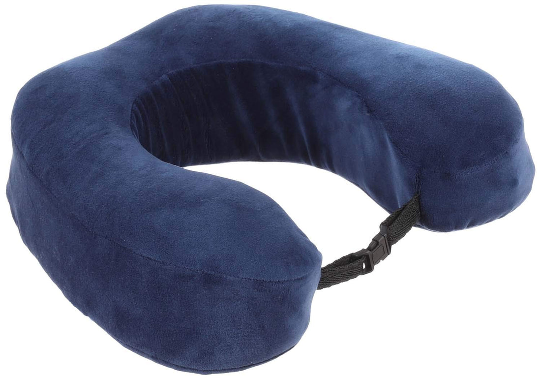 Comfy Neck Support Soft Memory Foam Travel Neck Pillow U-Shape For Car, Travel, Office, Airplane and Gifts By Superdrive - Navy