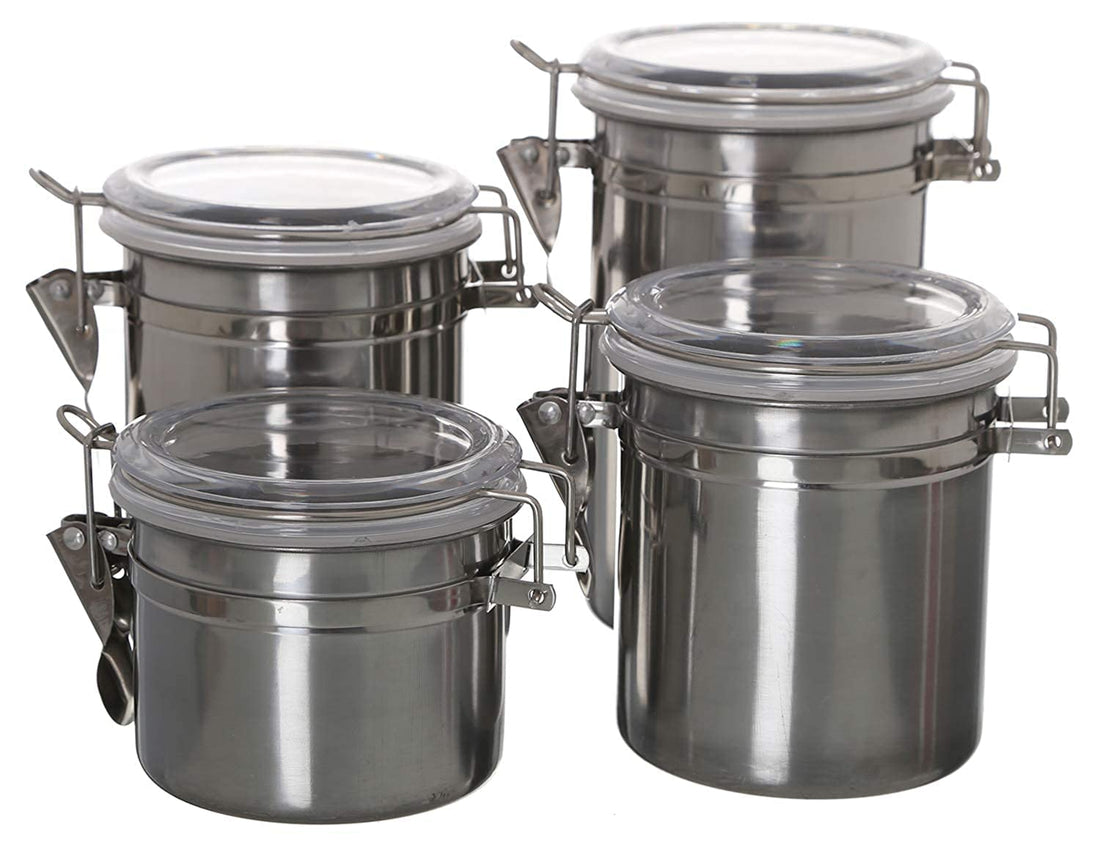 Stainless Steel Spice Set, 4 Pieces - Silver