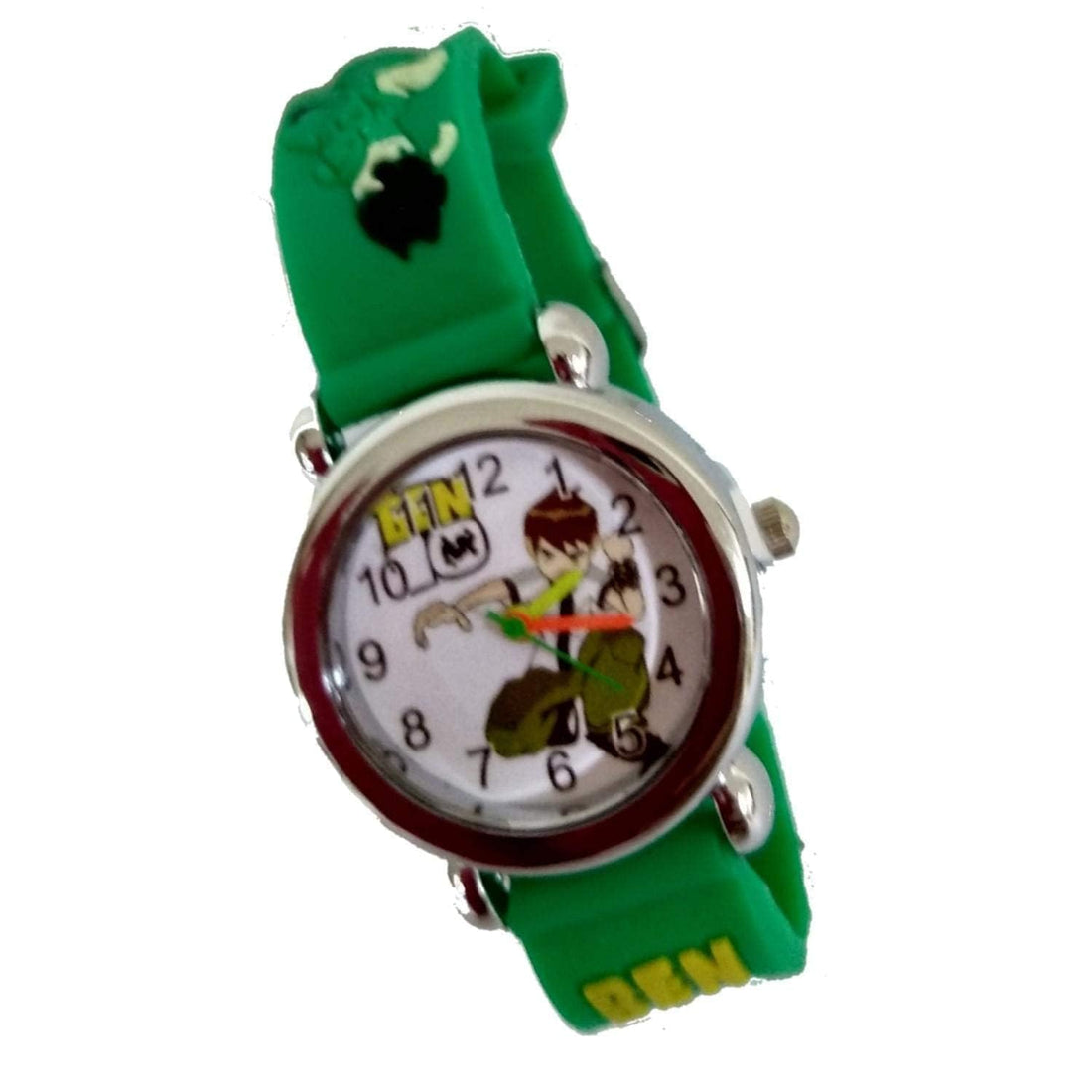 Other Kids Green Cartoon Character Watch, Round Dial, Resin Band, Analog Display, Unisex, Kids Watch
