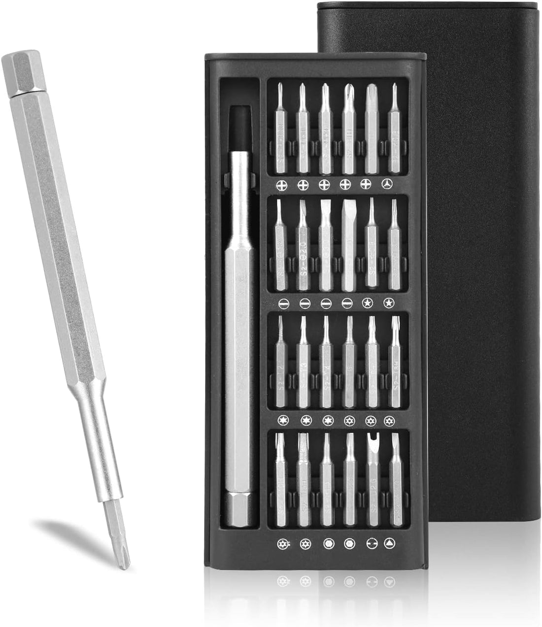 25 in 1 Precision Magnetic Mini Screwdrivers Kit, Small Glasses Screwdriver Tool with Phillips Head and Flathead for PC, Watch Repair, Computers, Mechanics, Sunglass, Eyeglasses, Tablet, Electronics