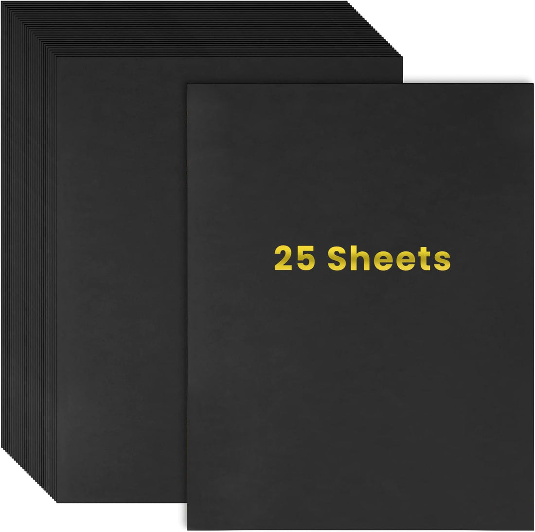 FSWCCK 25 Sheets Blank Thick Paper Cardstock, 8.5 x 11 Inches Cardstock for Crafts Cards Making, Invitations, Thank You Card and Scrapbook Supplies (Black)