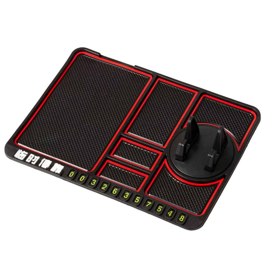 6 in 1 Multifunctional Car Dashboard Mat, Anti-Slip Car Phone Holder, Stable Phone Pad, Owner's Phone Number Place, Prevent Items Slipping on the Dashboard, Suitable for All Phones and Vehicles